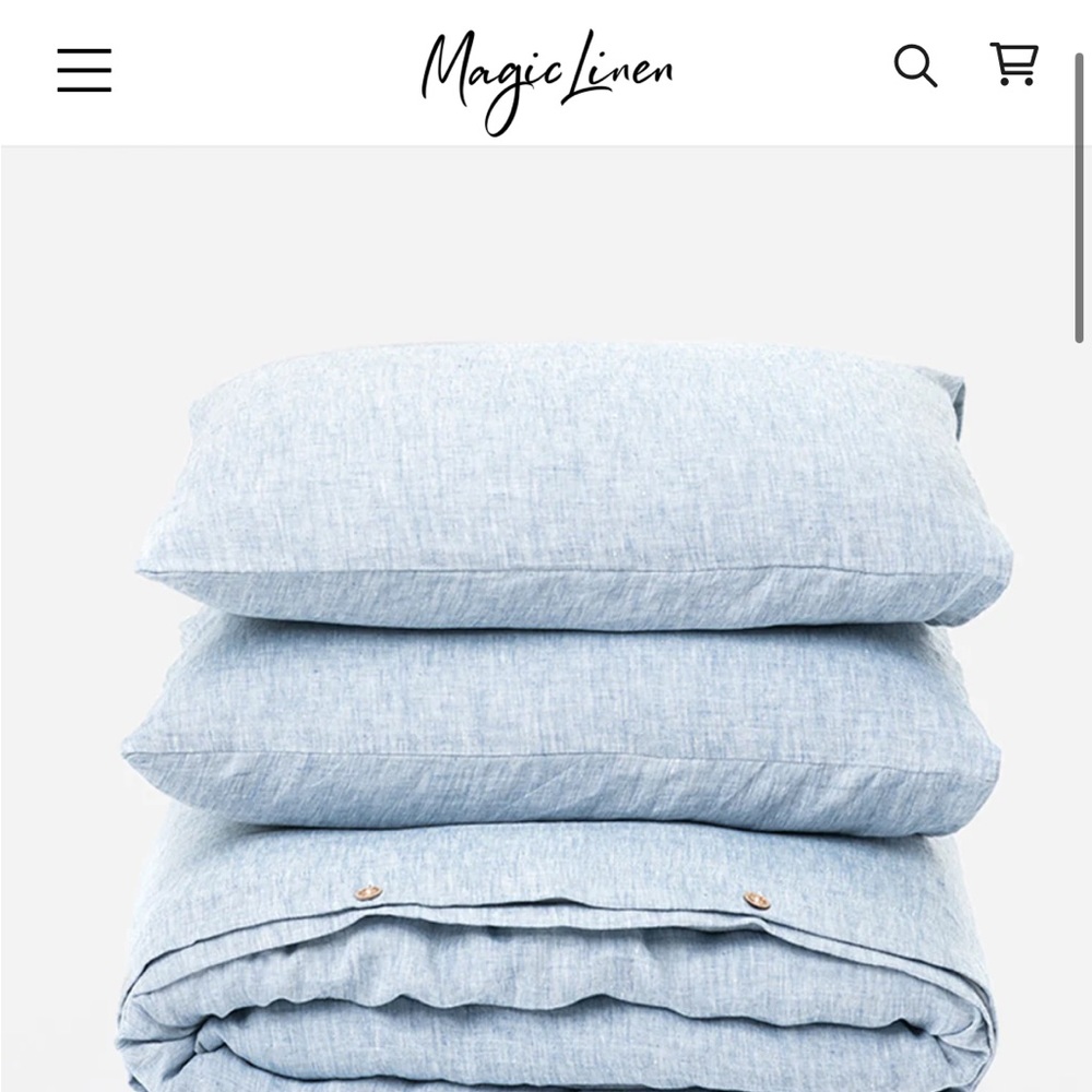 Magic Linen - BLUE MELANGE LINEN DUVET COVER SET (3 PCS)